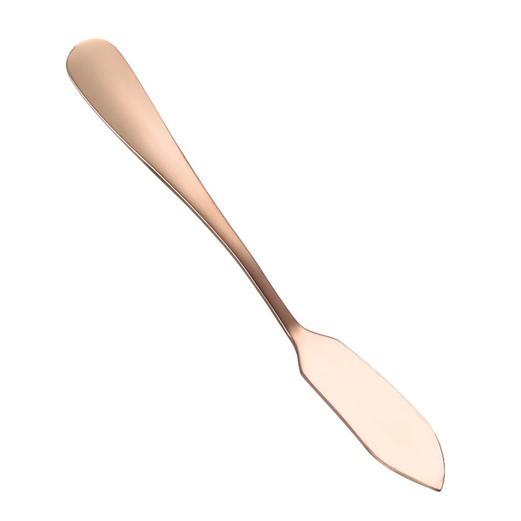 Couteau à beurre en acier inoxydable, meilleur épandeur à beurre facile à étaler, couteaux à confitures au beurre froid et dur, couverts occidentaux, outil de petit déjeuner: Rose Gold