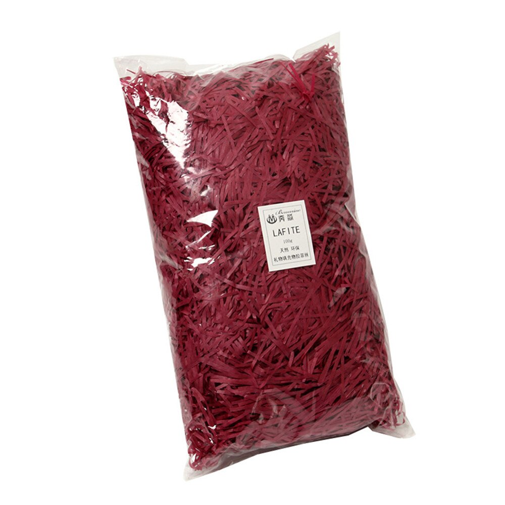 100g diy-papier raffia versnipperde confetti doos vulling materiaal tissue voor babyshower bruiloft verjaardag kerst benodigdheden: Wijnrood