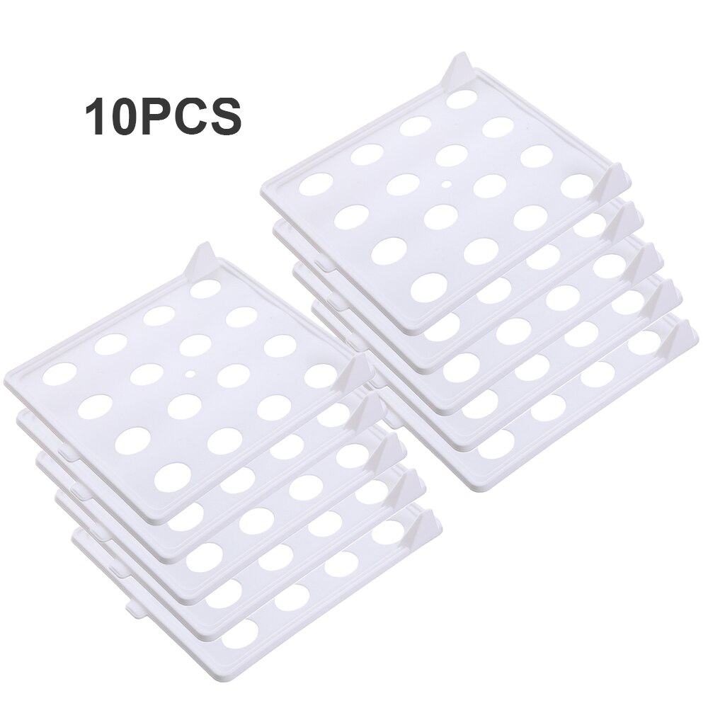 Plastic Closet Organizer Kasten Kleding Map T-shirt Kleding Organizer Lade Vouwen Board Opslag Rack 1/5/10Pcs: White