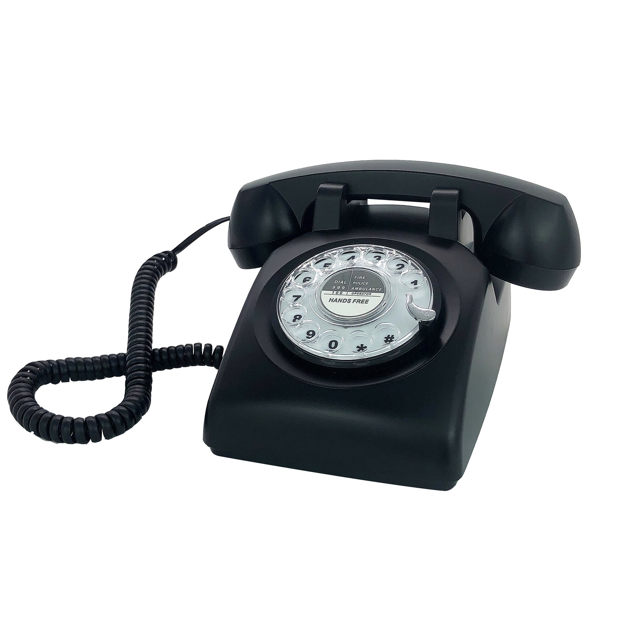 Téléphone portable rétro noir classique Vintage à cadran rotatif, téléphone mains-libres fixe pour maison/bureau/hôtel, téléphones anciens pour personnes âgées