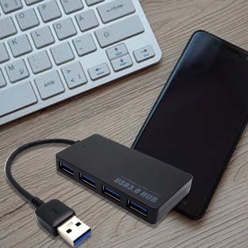 4-Port USB 3.0 Hub 5Gbps Portable Compact for PC Laptop Notebook Desktop