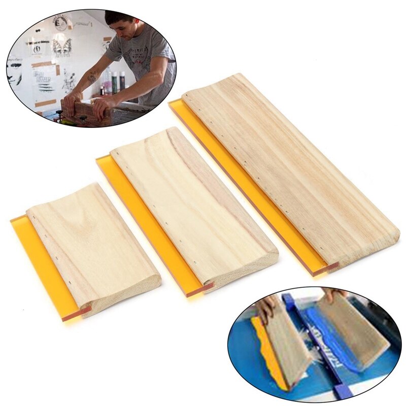 Botique-3 Pcs Silk Sn Printing Squeegee Ink Scaper Scratch Board Tools 16cm 24cm 33cm