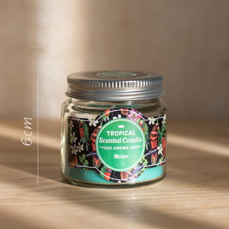 Anlage Glas Öl Kerze Aroma Romantische Kerze Rauchfreien Tasse Krug Party Wachs Geburtstag Duft Kerzen Startseite Dekoration QLB090: Dosen- Melone klein