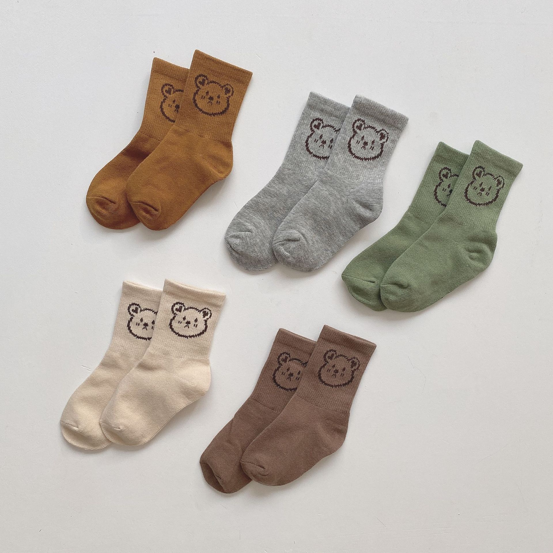 5 Paren/partij Peuter Jongens Meisjes Sokken Baby Kids Leuke Cartoon Beer Katoen Tube Sokken Kinderen Enkelsokken Antislip vloer Sokken