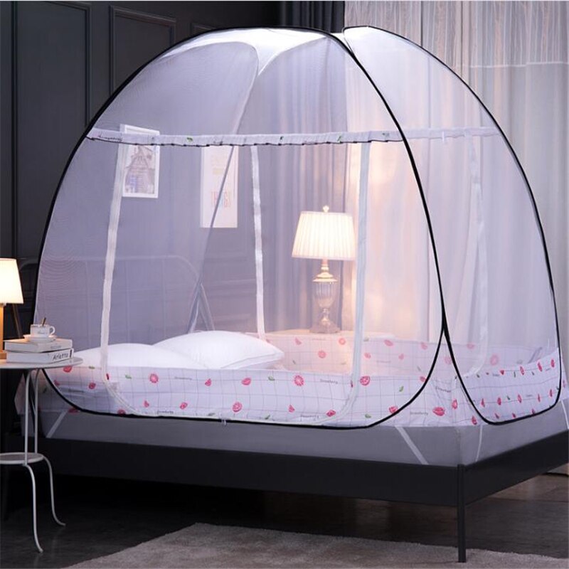Encryption Mosquito Net Mongolian Yurt Mosquito Net Three-Door Mosquito Net Home Double People Bed Tents Girl Room Bed Tents: grapefruit