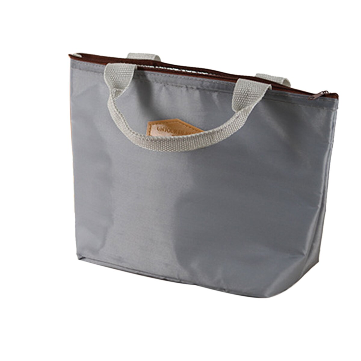 Saco isolado do refrigerador do almoço da lancheira de oxford bolsa térmica do armazenamento com zíper para as crianças dos homens das mulheres: Cinza