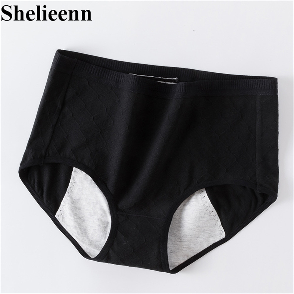 Menstruele Slipje Fysiologische Broek Lekvrije Vrouwen Ondergoed Periode Mesh Ademend Slips Ondergoed: Black / L weight50-60kgs