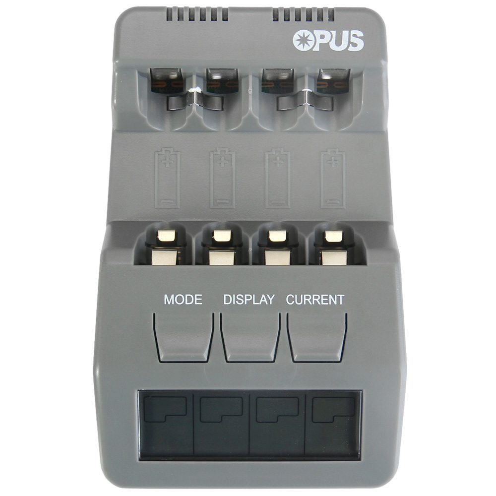 Opus BT-C700 NiCd NiMh LCD Digital Intelligent 4 Slots Battery Charger - EU Plug