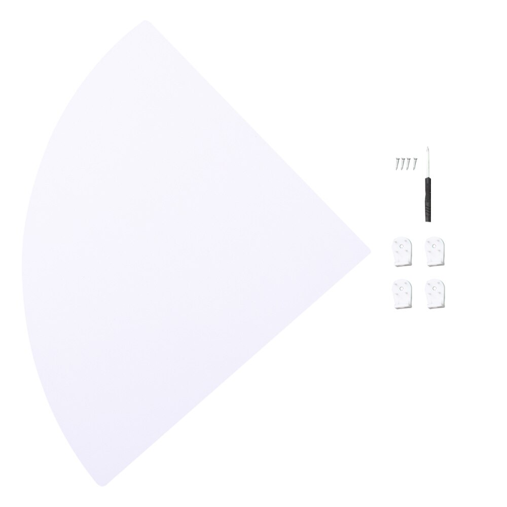 Fan Shape Wall Corner Shelf Set Wall-mounted Corner Storage Rack Triangle Storage Holder - 22cm (White)