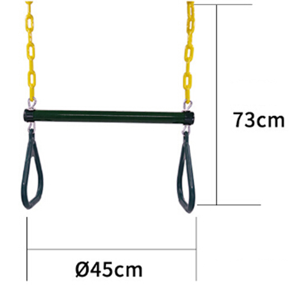 Iron Kids Carabiner Locking Rings Chain Trapeze Swing Bar Outdoor Playing Set Gym Swing Games