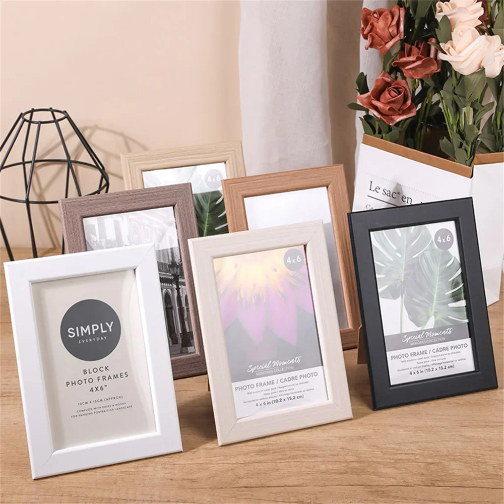 Free Photo Printing Wooden Photo Frame Family Portrait Photography Wedding Travel Photo Studio Multi-size Ornaments Simple Style