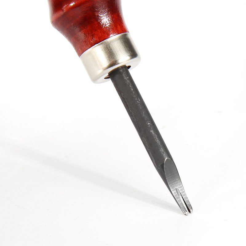 0.8/1/1.2mm Sharp Leather Edge Beveler Skiving Tools Wood Handle Leather Edge Cutter Leathercraft DIY Cutting Tool: 1mm