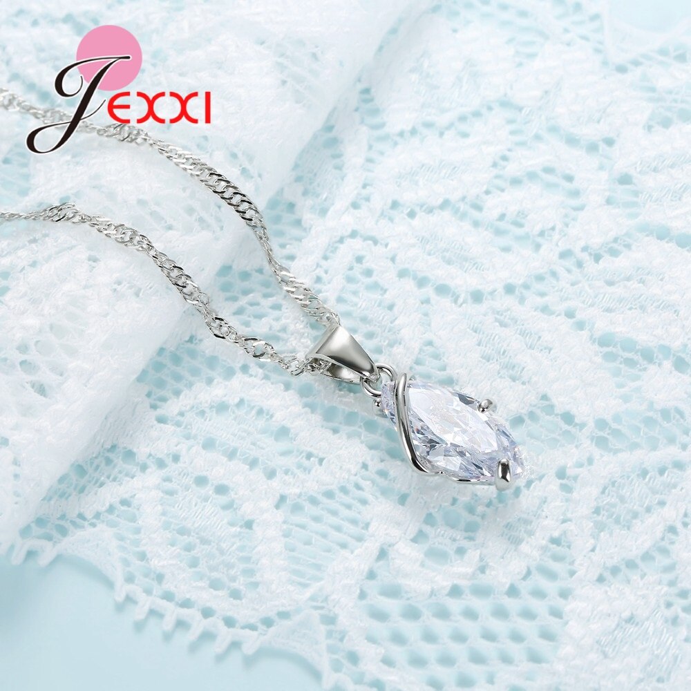 925 Sterling Silver Irregular Shape Luxury Winter Cubic Zircon Necklace/Earrings Sets For Wedding Jewelry Set