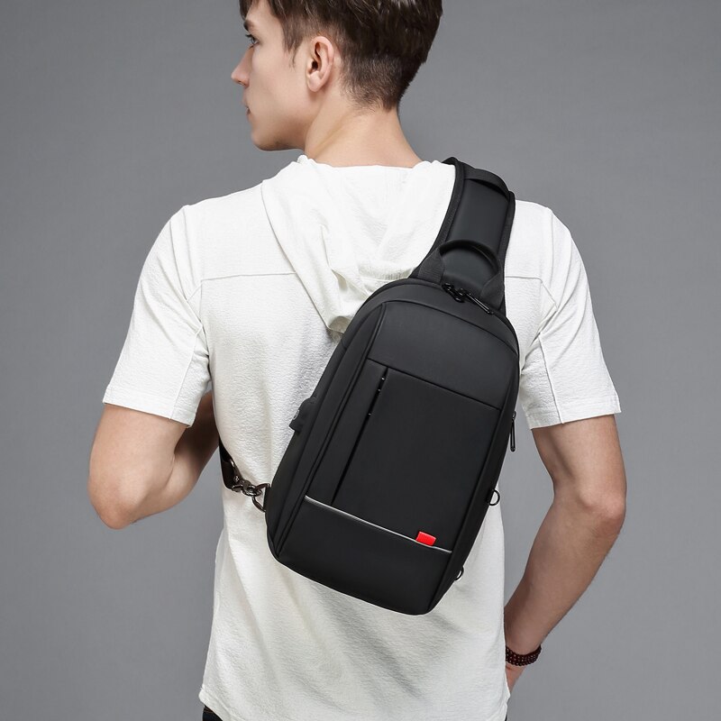 NIGEER Anti-diefstal Schoudertas voor Mannen Zakelijke Crossbody Tassen USB Opladen Borst Pakken Waterdichte Messenger Bag Mannelijke