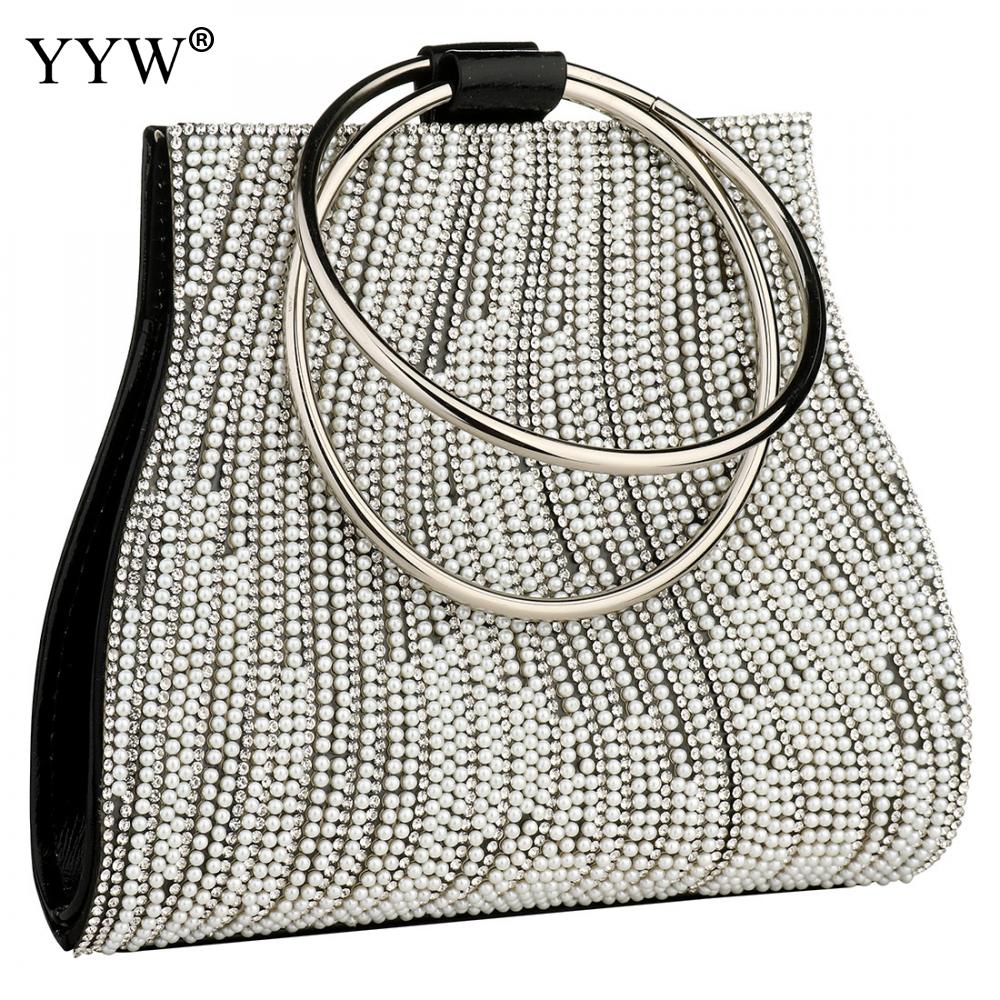 Sack EIN Haupt Femme Frauen Kreis Ring Geldbörse Und Handtasche Strass Perlen Frauen Schulter Tasche Luxus Handtaschen Frauen Taschen