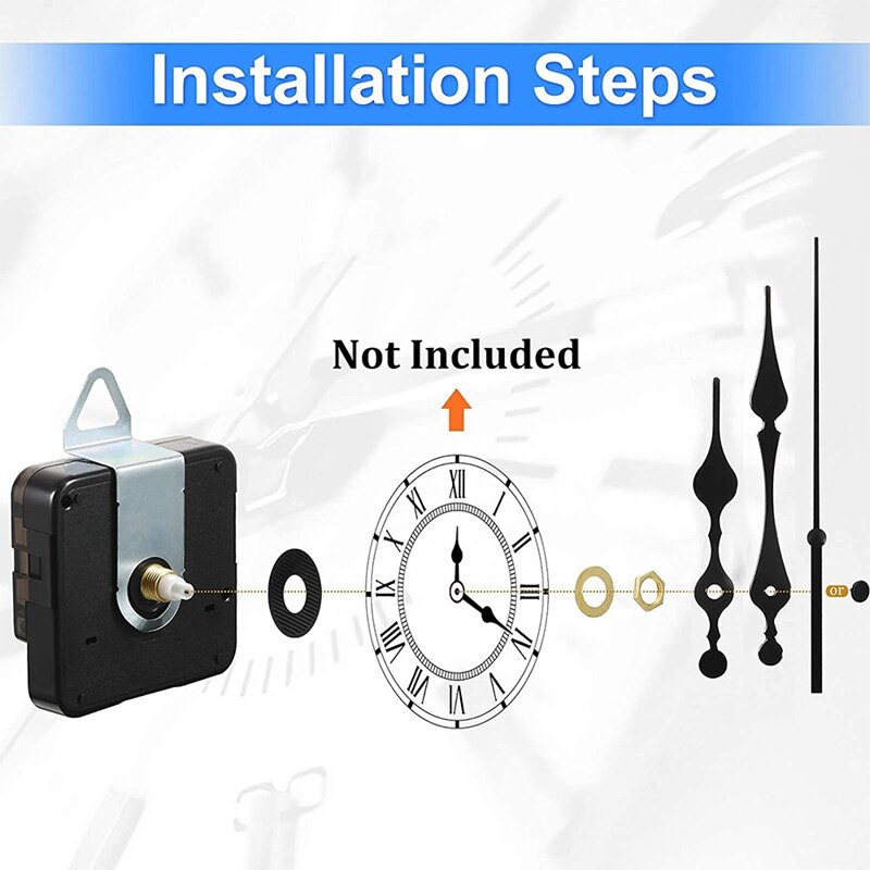 7 Sets Quartz Clock Movement Mechanism, Silent Short Shaft Clock Mechanisms with Hands, Wall Clock Mechanism Parts