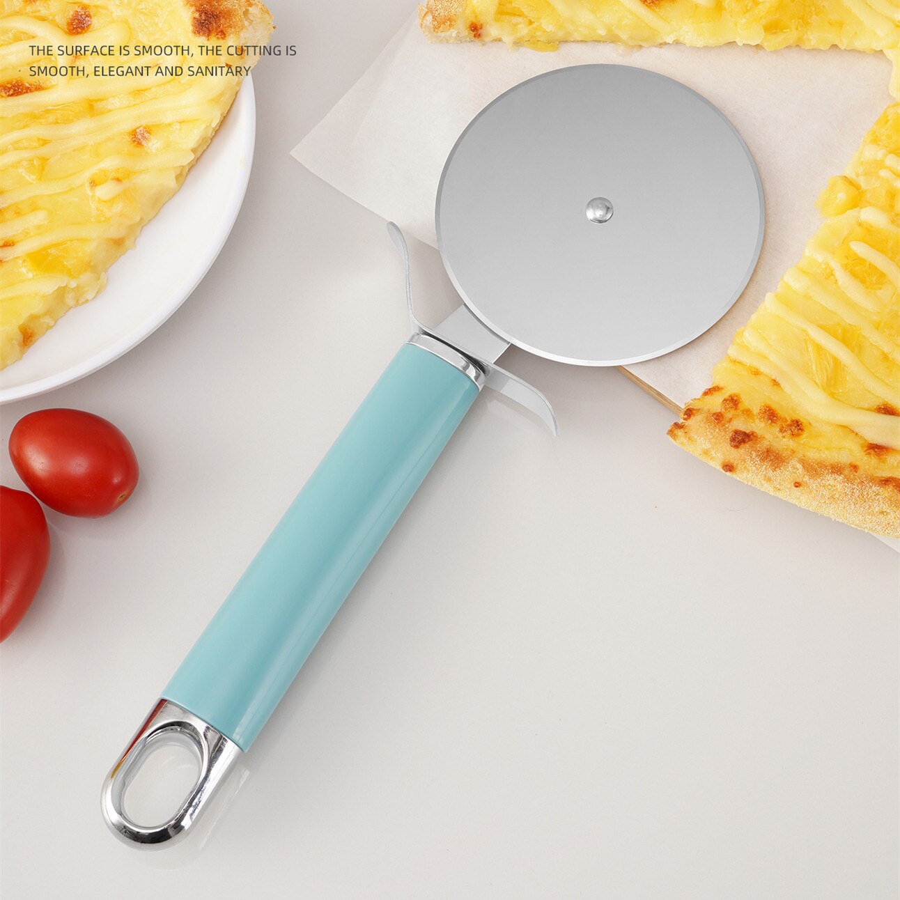 8.5cm Wheel Stainless Steel Roller Pizza Cutter Wheel Pizza Cutting Slicer Baking Cutter Convenience Kitchen Gadget Baking Tool