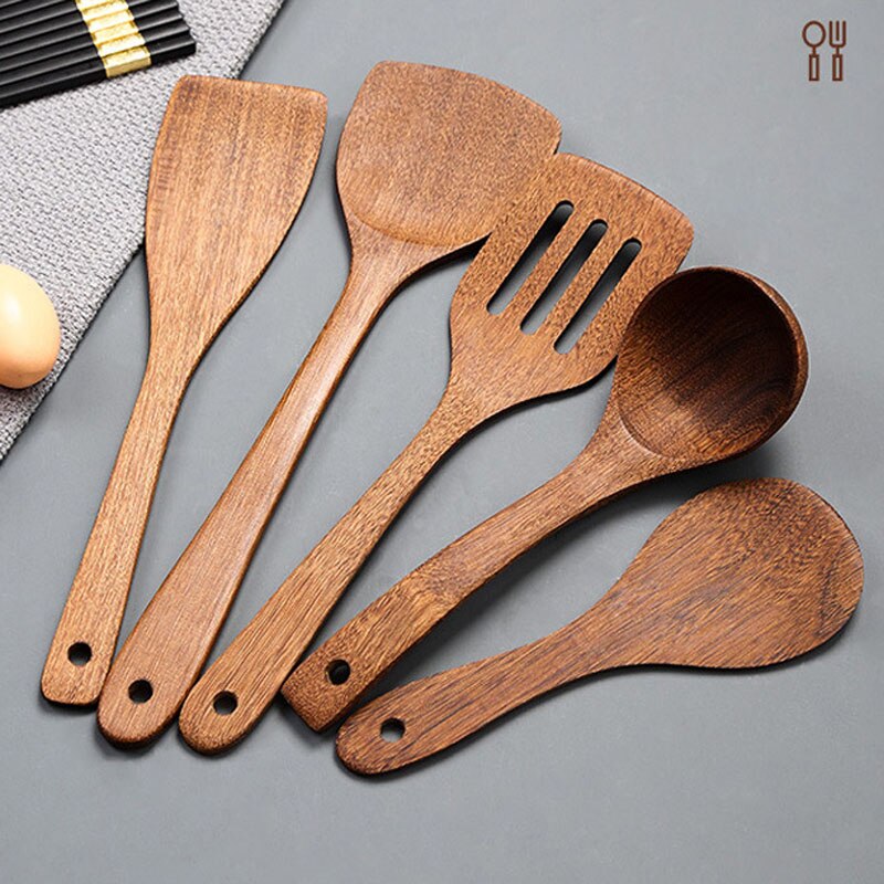 Wooden Spatula Kitchen Nonstick Dedicated Wooden Kitchenware Heat Resistant Wooden Cooking Shovel Spoon
