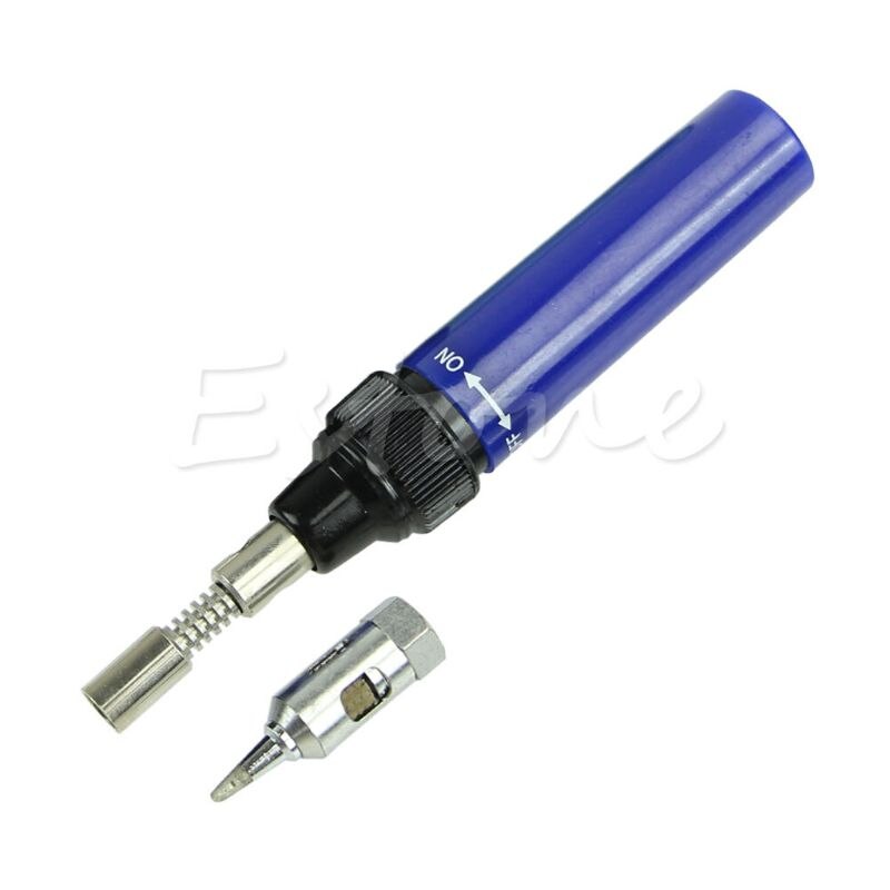 1300°C Butane Gas Blow Torch Soldering Iron Gun Cordless Welding Pen Burner: Blue