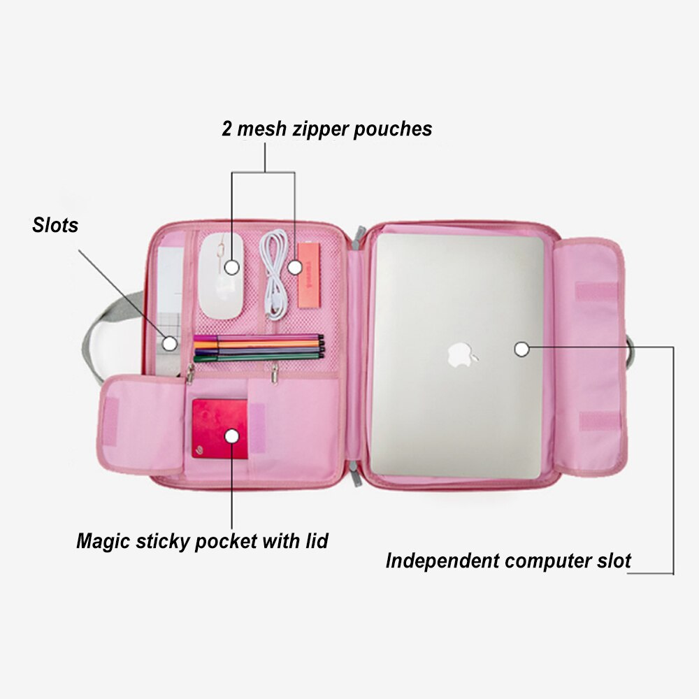 13 14 15 inch Laptop Handbag Business Office Macbook Briefcase Lightweight Computer Shoulder Bag Waterproof Travel Bags XA67C