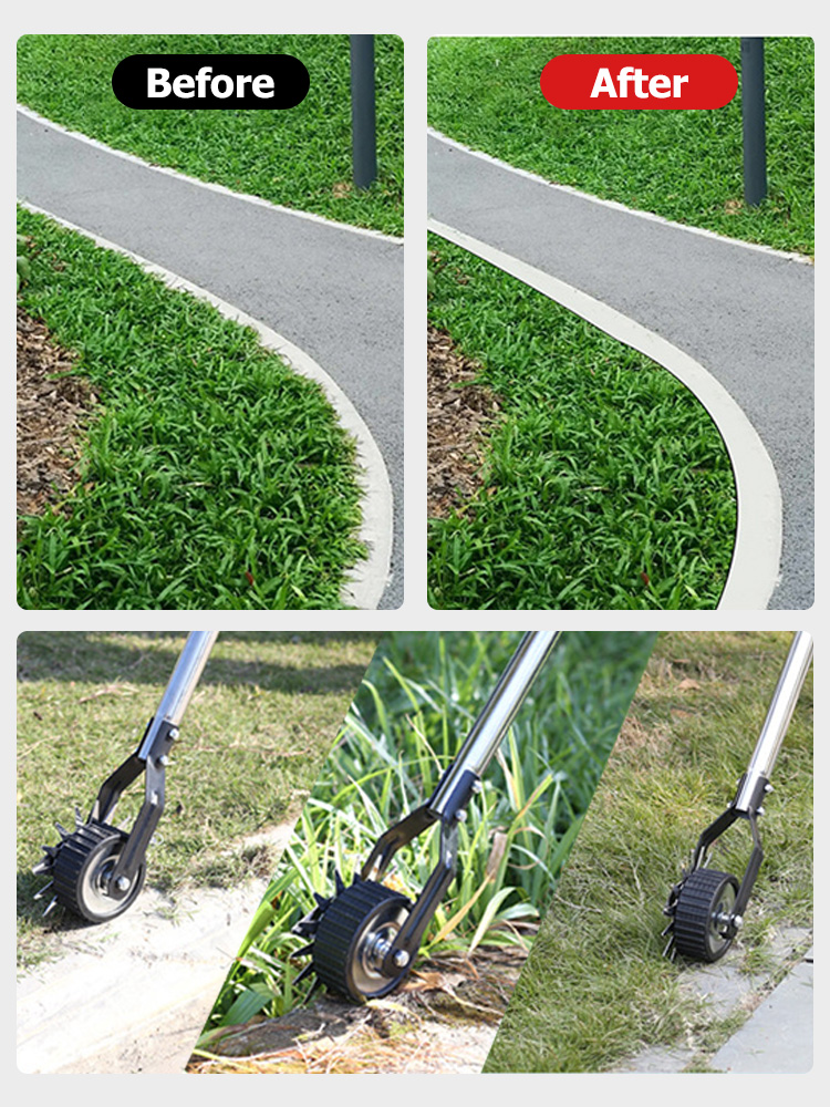 Garden Edger Lawn Tool Wheeled Manual Edging Machine Grass Trimmer Lawn Edge Grinder Lawn Mower Cutter Weeder Cutting Machine