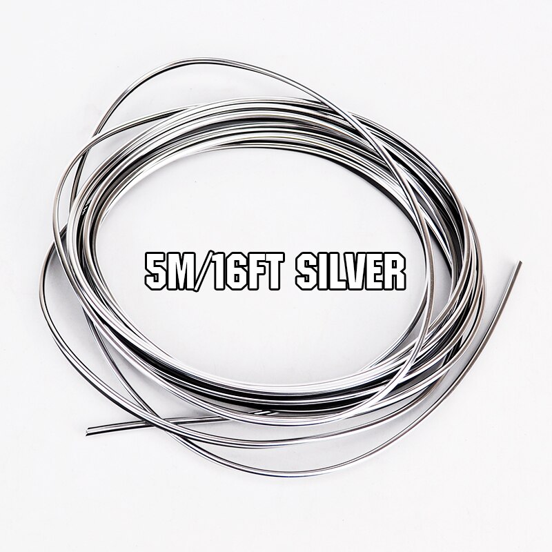 5m Car Interior Moulding Trim Sticker Strip Center Console Styling Garnish For Kia Rio Solaris For Lada Granta Vesta: SILVER