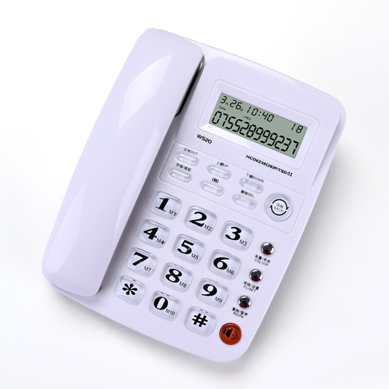 W528 Office Sitting Outside Line Transfer Fixed Telephone Home Wired Landline Free Battery Caller ID Storage Stand-alone
