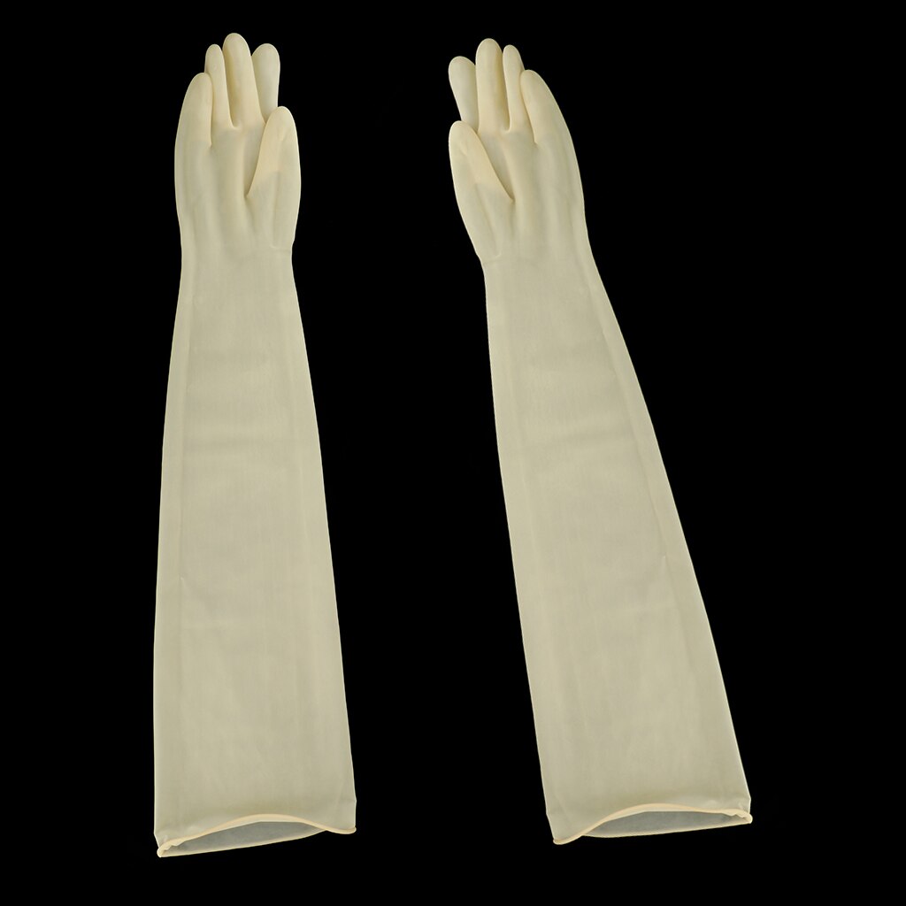 75Cm Lange Dikker Latex Werkhandschoenen Veiligheid Toebehoren Anti-Corrosie Geel