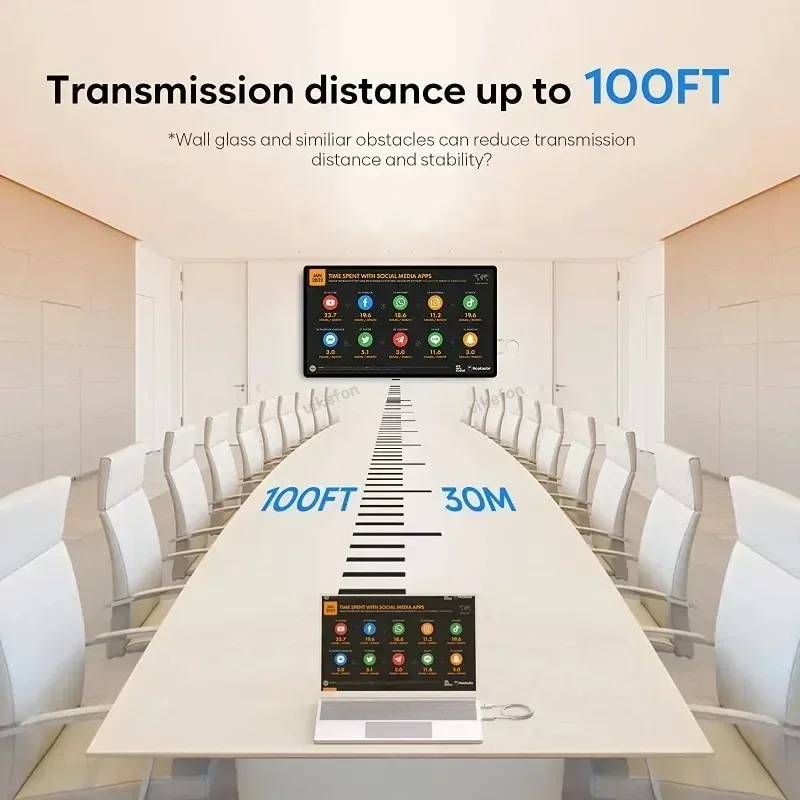 5g 50m trådlös hdmi-videosändare och -mottagare förlängare, display, usb-adapter, dongle för tv-sticka, monitor, projektor, dator