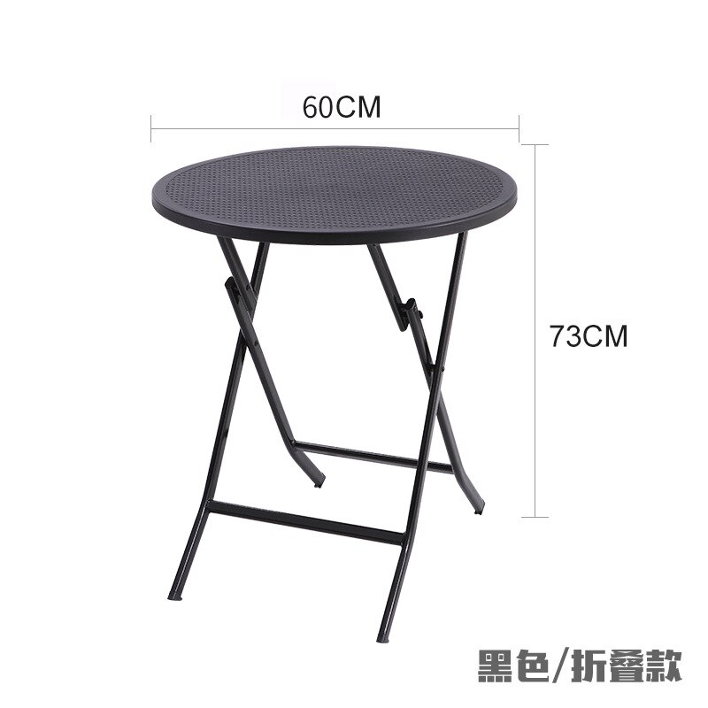 Folding dining table Nordic simple plastic folding table home eating round table dormitory bedroom table stall table: D