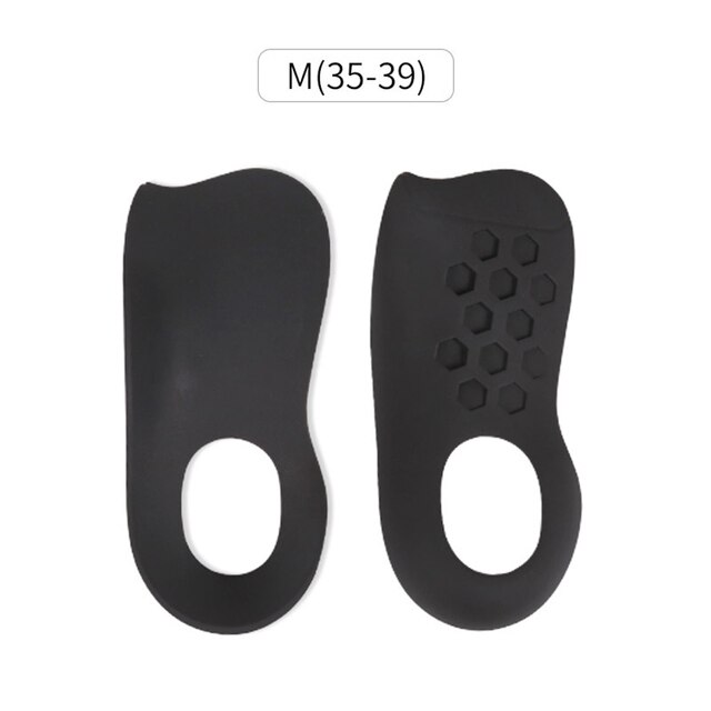 1Pair Flat Foot Orthopedic Insole Plantar Fascia Arch Support Collapse Orthosis Foot protection Outdoor Tool: Black-M