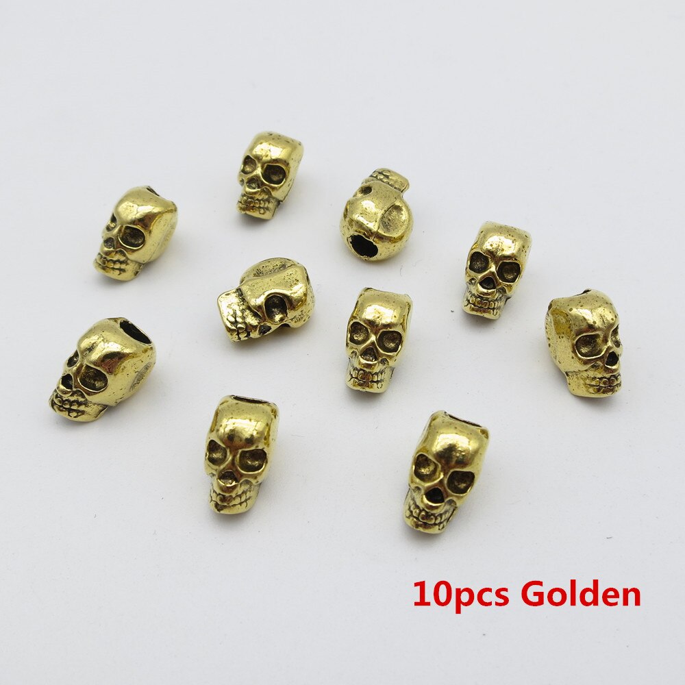 10 stk -20 stk lille kranium metal viking hår fletning dreadlock skæg perler rørringe til mænd kvinder hår tilbehør: 10 stk gylden
