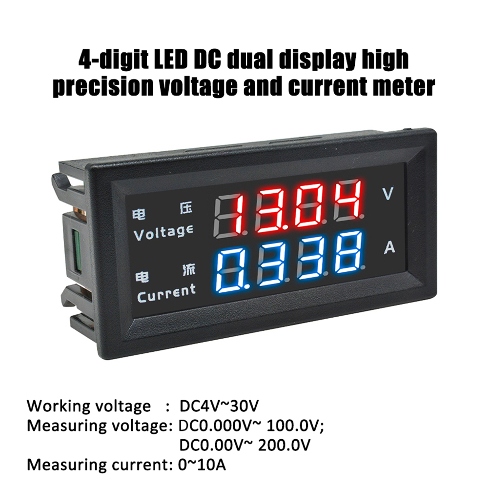Diymore M4430 DC 100V 200V 10A Electronic Digital Voltmeter Ammeter 0.28'' LED Display Voltage Regulator Volt AMP Meter Tester: Silver