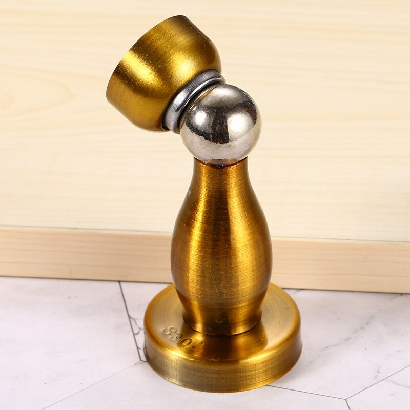 JD Thicknessed Stainless Steel Magnetic Sliver Door Stop Stopper Holder Catch Floor Fitting With Screw For Family Home Hardware: Yellow
