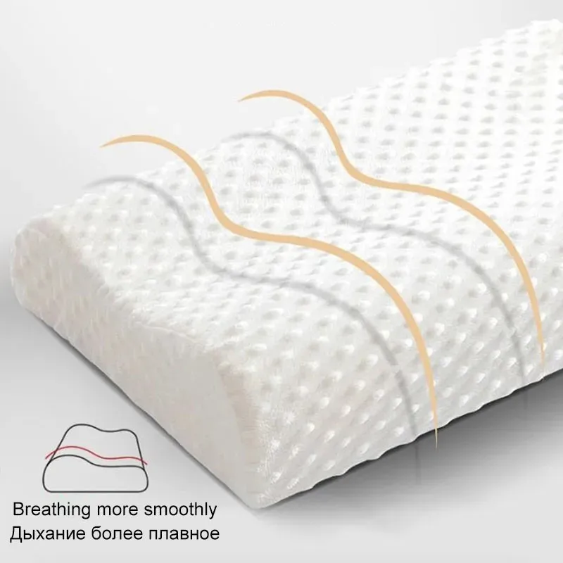 Almohada larga de espuma viscoelástica, almohada de cama, protección del cuello, almohada de maternidad en forma de rebote lento para dormir, almohadas ortopédicas