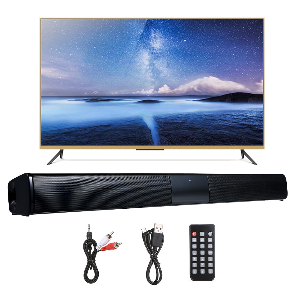 20W Wireless Bluetooth Soundbar Stereo Speakers Hifi Home Theater TV Sound Bar Surround Sound System AUX TF FM Radio Column