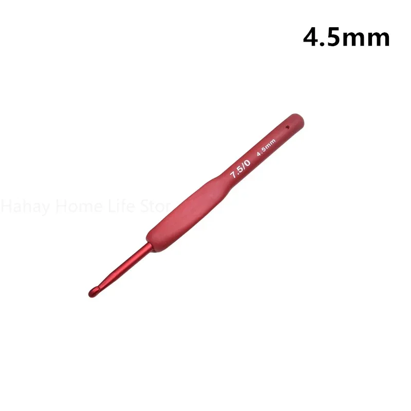 Ganchos para tejer suéter de ganchillo, manualidades hechas a mano, herramientas de costura de tulipán de aluminio, gancho de ganchillo rojo, mango esmerilado de silicona TPR: Multicolor