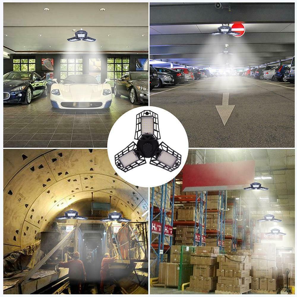 6500K 60W E26 E27 Opvouwbare Vervormbare Garage Noodverlichting Workshop Plafond Ventilator Lamp 144LED