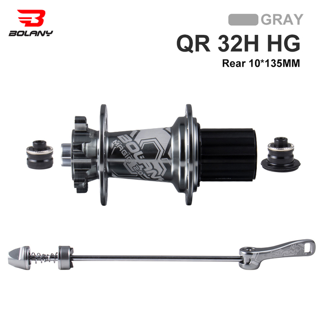 Bolany-bujes de bicicleta NBK, freno de disco, 32 orificios, 4 rodamientos sellados, aleación de aluminio, liberación rápida, eje de MTB 8 9 10 11 12 velocidades: Gray Rear Hub 32