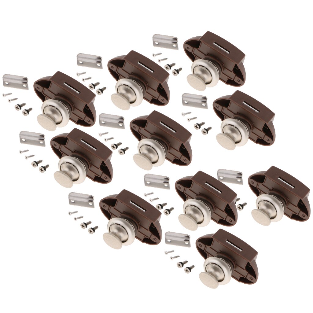 10 Pack Gloednieuw En Drukknop Vangst Lock Knop Klink Kast Camper Rv Camper Kast Te installatieprocedure