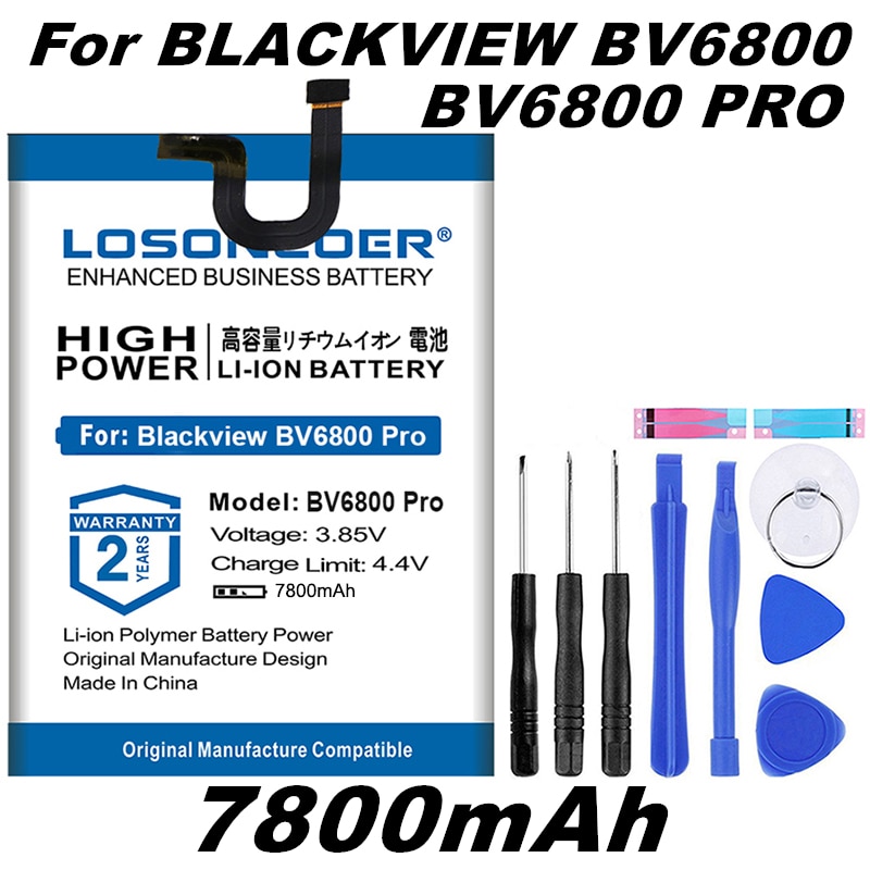 Losoncoer 7800Mah 726280P BV6800 Goede Batterij Voor Blackview BV6800 Pro Batterij IP68 Waterdichte MT6750T Batterijen