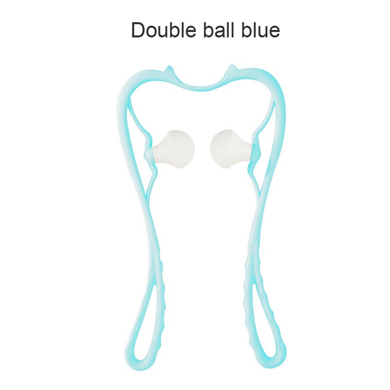 Druck Punkt Therapie Nacken Massage Werkzeug Druck entlasten Hand Rolle Massage Nacken Schulter Dual Abzug Punkt selbst Massagegerät: Blau 2 Bälle