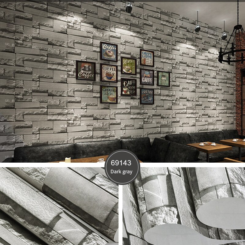 Modern nonwoven brick wall paper simulation brick background wall wallpaper shop decoration wallpaper 3D Roll wallpaper U113: 69143
