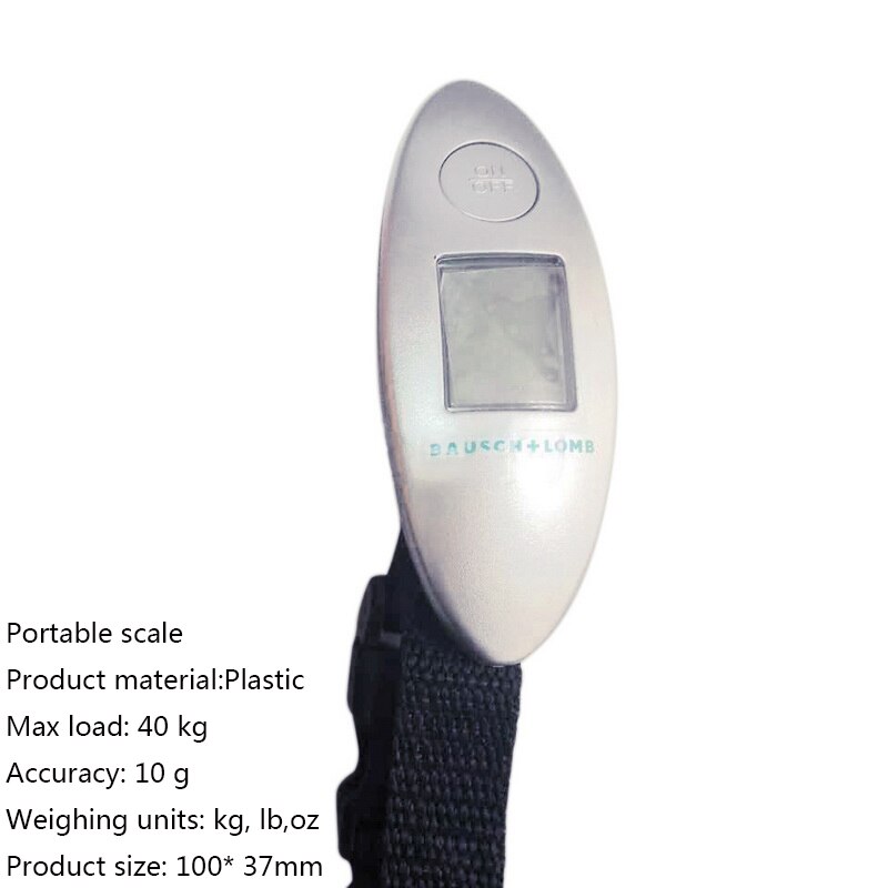 40kg/100g LCD Digital Electronic Scale Luggage Scale Portable Travel Suitcase Bag Hanging Scale Weight Balance Handheld: Silver