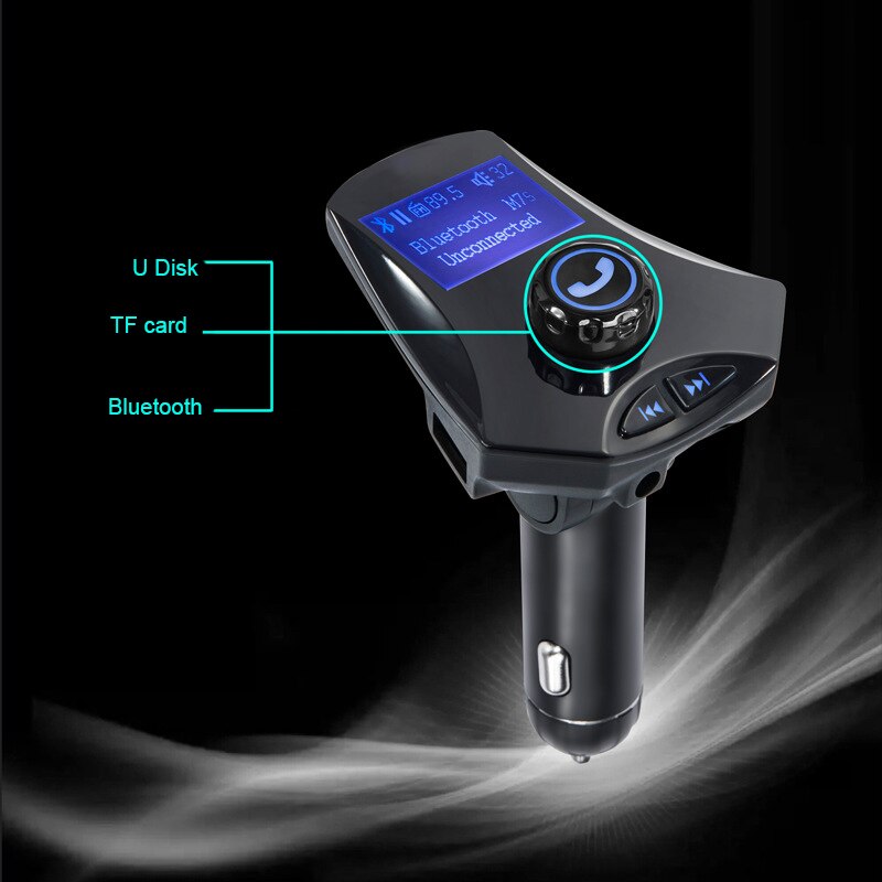 Auto  mp3 -speler draadloze bluetooth fm-zender modulator usb-lader groot lcd sn-scherm voor karren auto's vrachtwagens