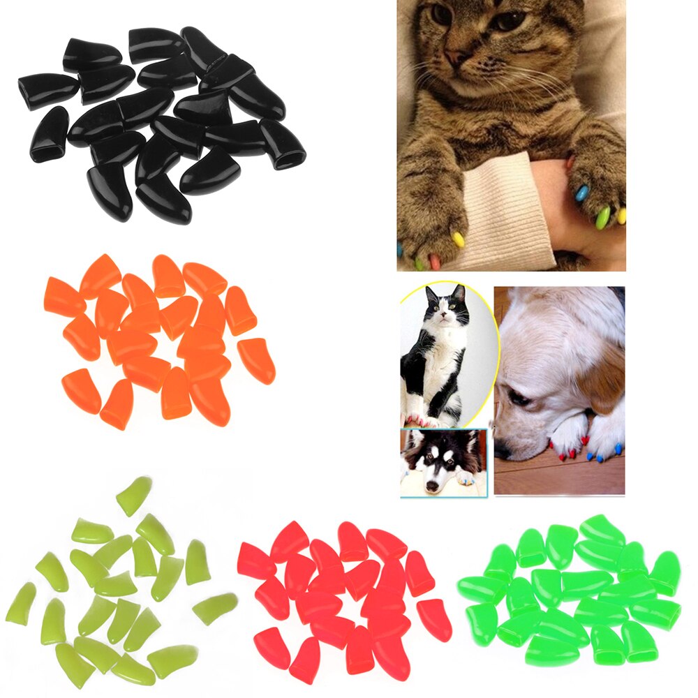 20 Stks/set Zachte Kat Nail Caps/Kat Nail Cover/Paw Claw/Huisdier Silicon Nail Protector/Size S M Huisdier Producten
