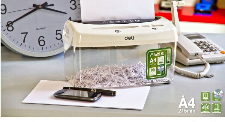 Mini 4L Desktop Manual A4 Shredder Compatible Cutting For Paper & Credit card & CD 1 Sheet/Shred