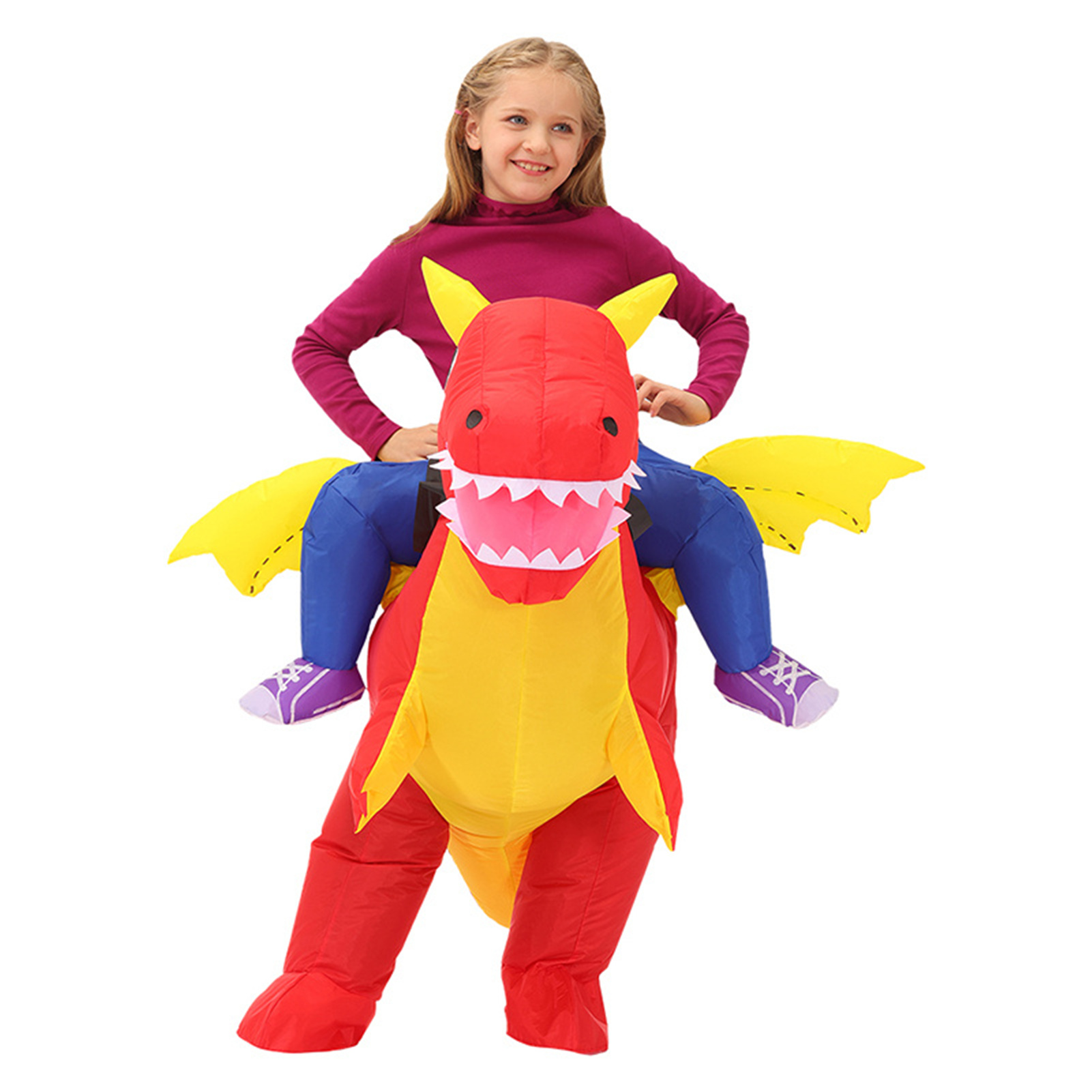 reiten Stereo Dinosaurier Aufblasbare Kostüm Kreative Halloween Cosplay Requisiten für Karneval Maskerade Parteien