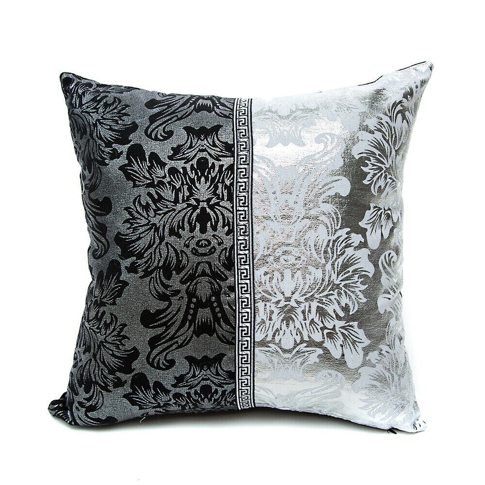 Gris noir jeter taie d'oreiller housse de coussin taie d'oreiller maison canapé décor impression taie d'oreiller: D