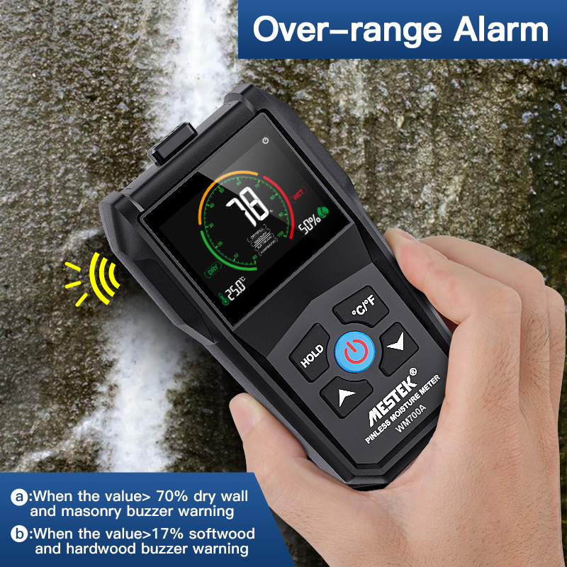 Wood Moisture Meter Non-contact Measurement Digital Hight-precision Timber Humidity Tester Damp Detector Measuring Tool Meter